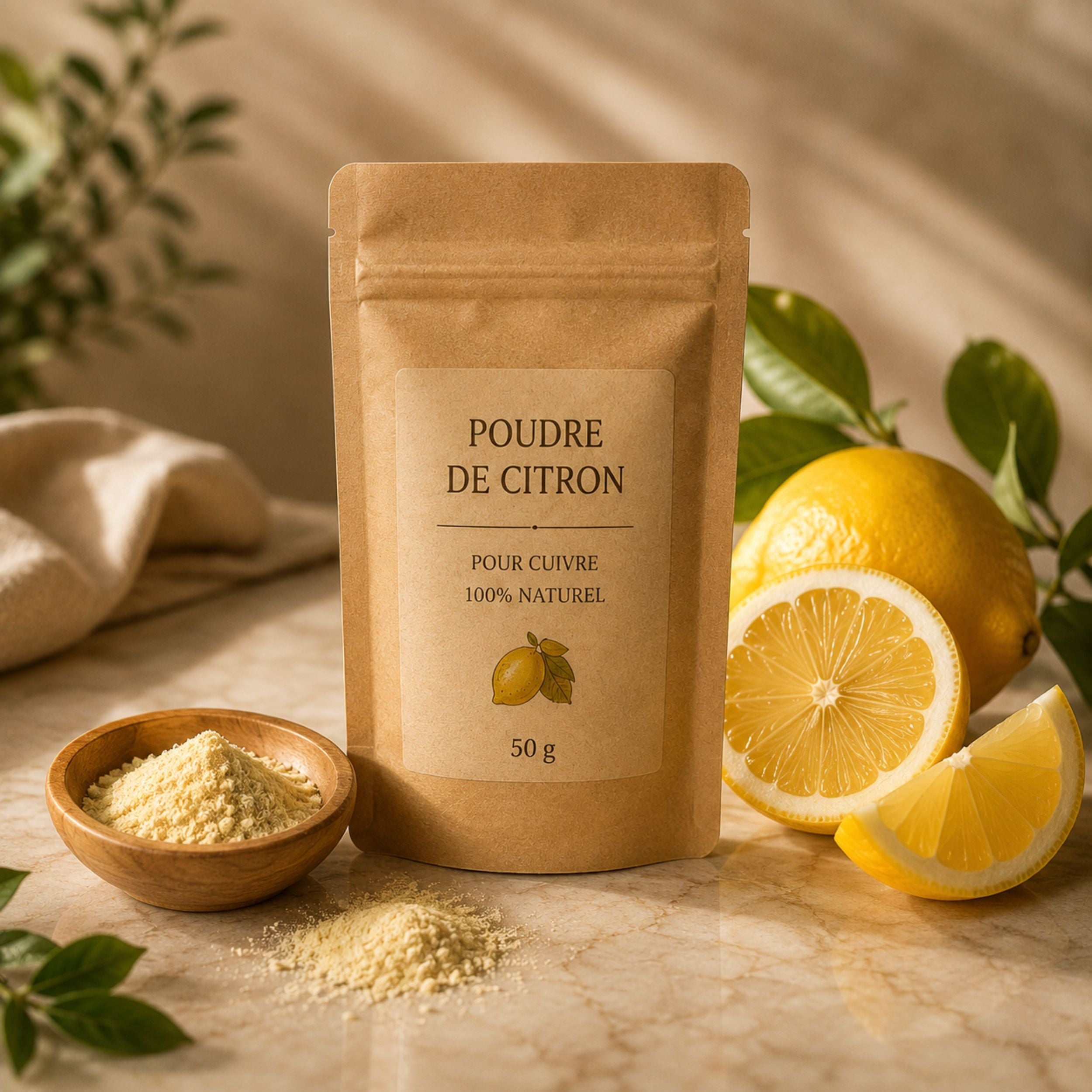 Poudre de citron 100 % naturelle