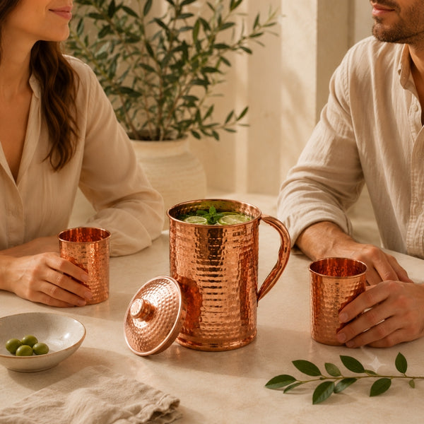 Client MyTamra avec sa carafe en cuivre