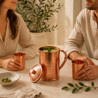 Carafe Martelée en Cuivre Pur