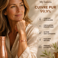 Bracelet Martelé en Cuivre Pur