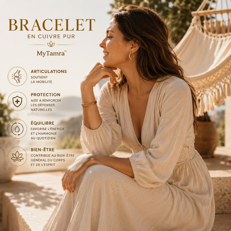 Bracelet Feuille de Vie Cuivre Pur