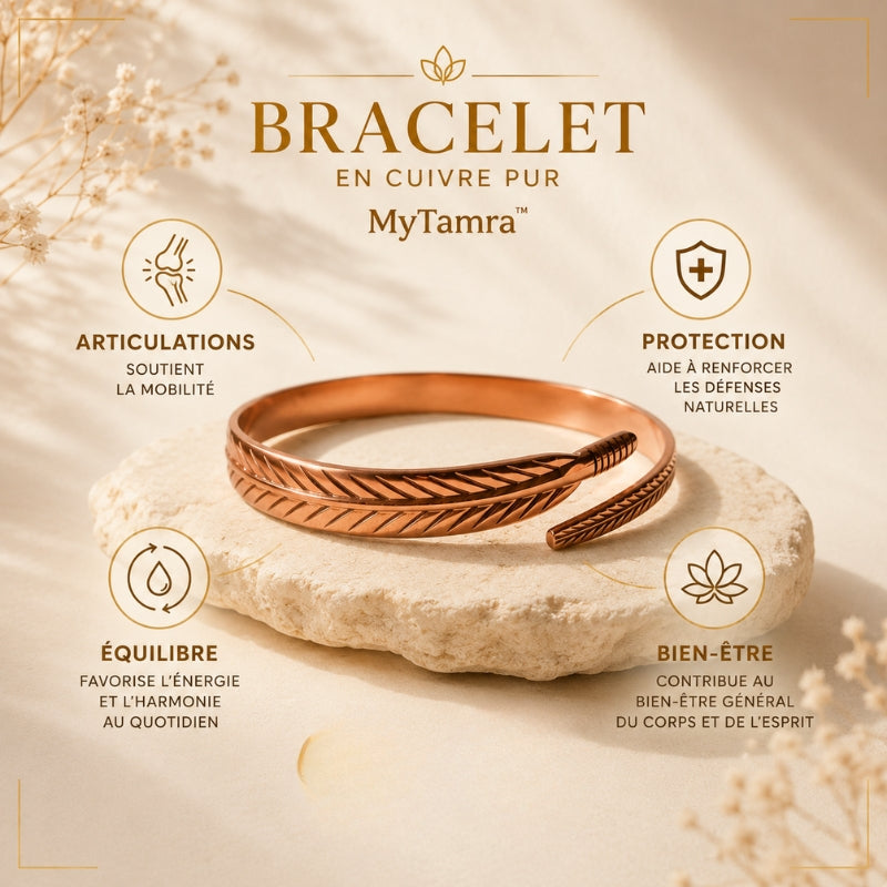 Bracelet Feuille de Vie Cuivre Pur