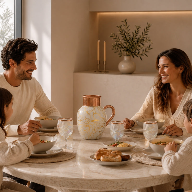 Carafe en Cuivre Pur Massif 99,9% - Collection Heritage