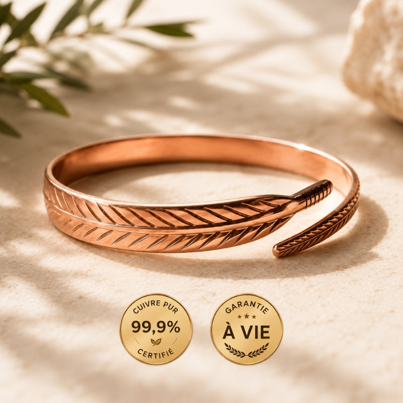 Bracelet Feuille de Vie Cuivre Pur