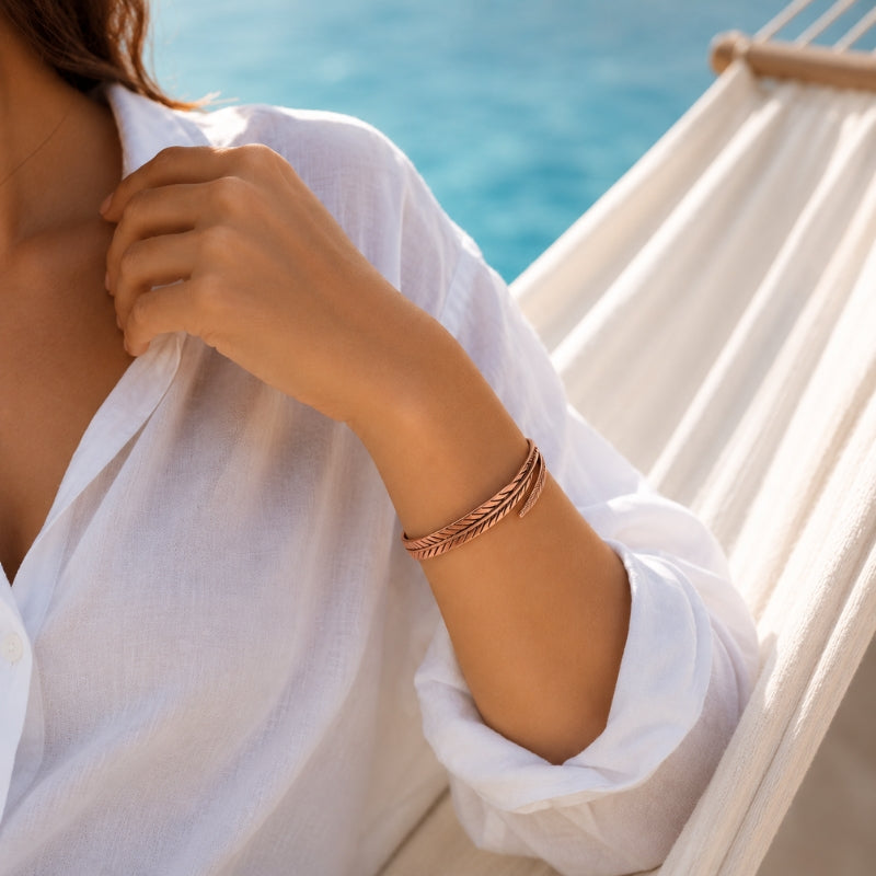 Bracelet Feuille de Vie Cuivre Pur