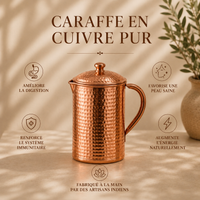 Carafe Martelée en Cuivre Pur