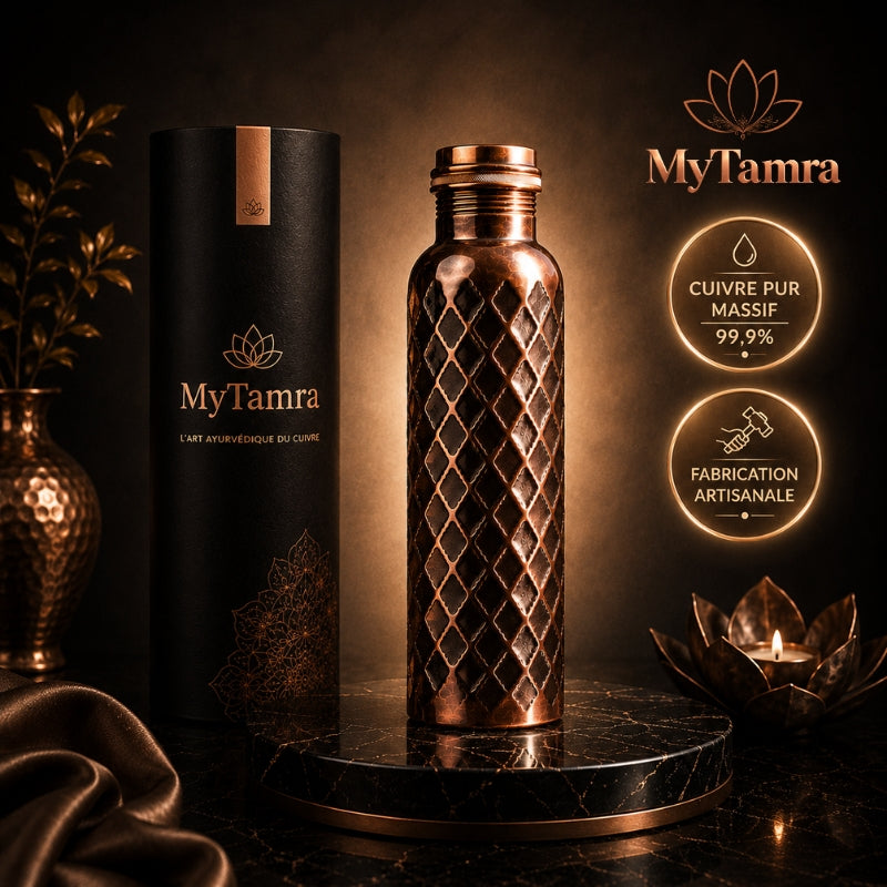Gourde Diamond MyTamra™ – Cuivre Pur Massif 99,9 %