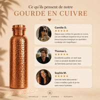 Gourde en Cuivre Pur – MyTamra™ | L’Eau Purifiée Naturellement, Sans Plastique