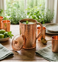 Carafe Martelée en Cuivre Pur