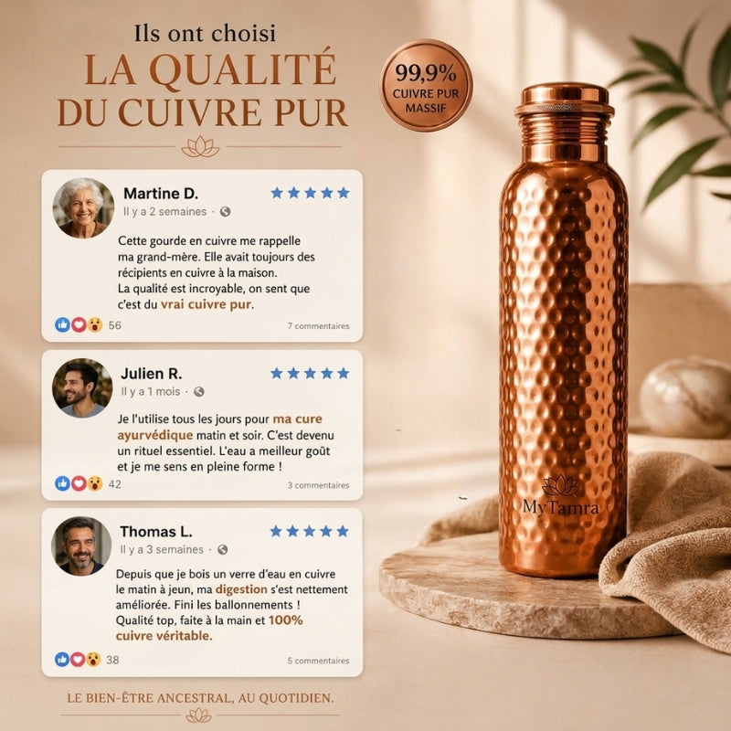 Gourde en Cuivre Massif Pur 99,9% MyTamra™ - Heritage Edition