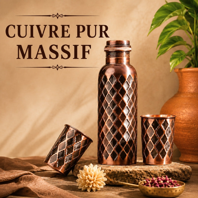 Gourde Diamond MyTamra™ – Cuivre Pur Massif 99,9 %
