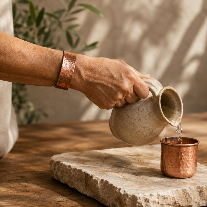 Bracelet en cuivre porté au quotidien