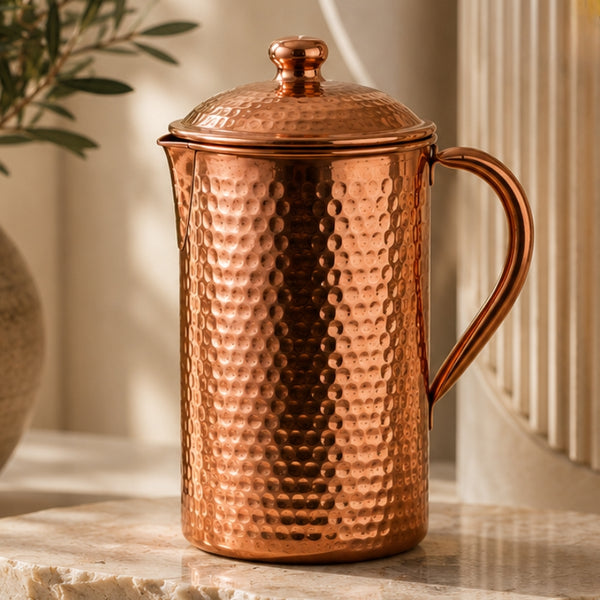 Carafe en Cuivre Massif Martelée - 99,9% - Collection Héritage