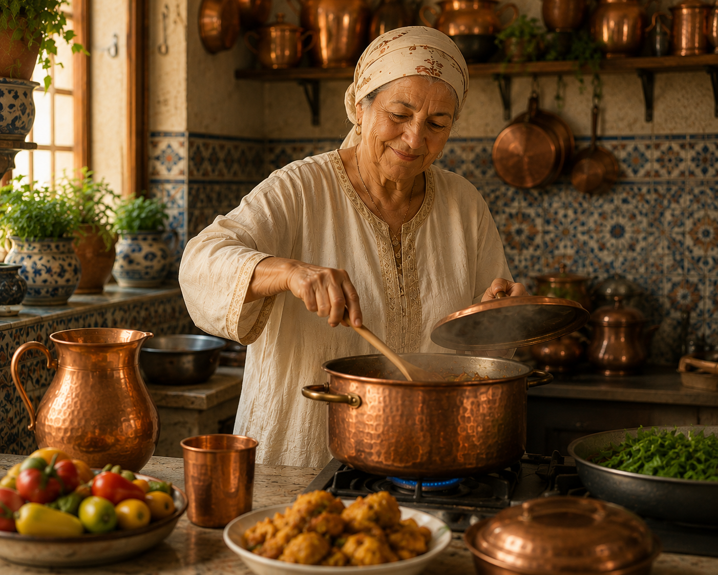 Grands-parents — cuivre en cuisine